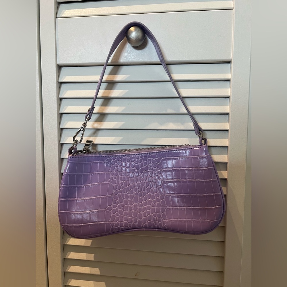 JW Pei Eva shoulder hand bag purple croc